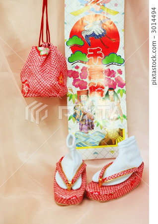 Shichigosan Sanzu小物品粉紅色背垂直位置 3014494