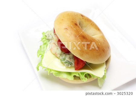 蝦和鱷梨百吉餅沙子 3025320