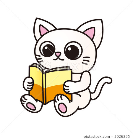 讀書的一隻白色貓 3026235