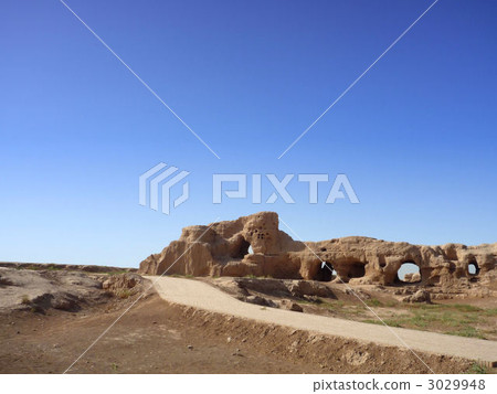 gaochang castle ruins, uighur, the xinjiang-uygur autonomous region 3029948