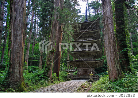 Haguroyama walking / National Treasures Haguroyama five-storied pagoda 3032888