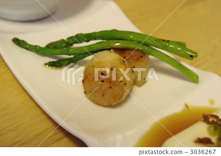 烤扇貝和蘆筍 3036267