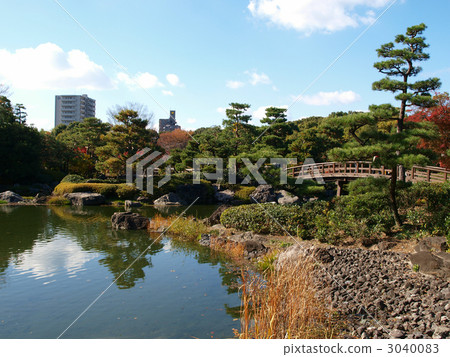 天鵝花園，池塘和橋樑 3040083