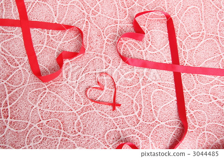red heart, red ribbon, ribbon 3044485