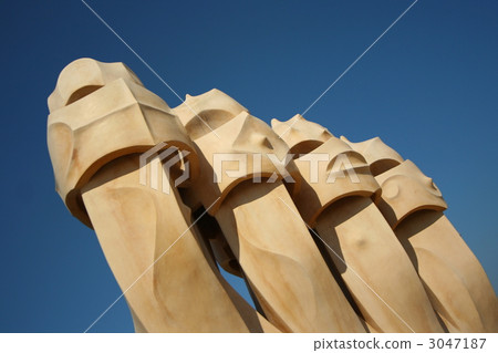(Spain) Casa Mila of Barcelona (Spain) Casa Mila of Barcelona 3047187