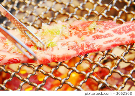 Grilled meat with charcoal fire 3062568