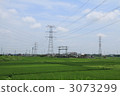 High pressure tower and rural landscape 3073299