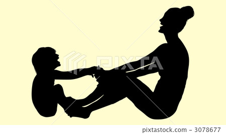 Parent-child silhouette 4_ yellow back 3078677