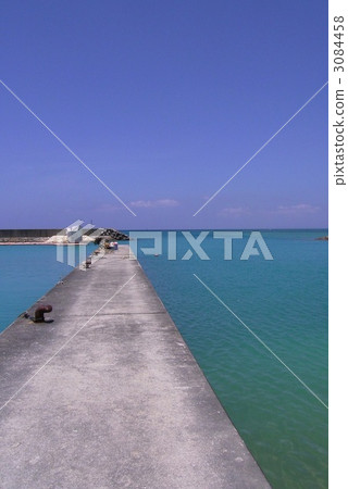 海和天空和防波堤(沖繩) 海和天空和防波堤(沖繩) 3084458
