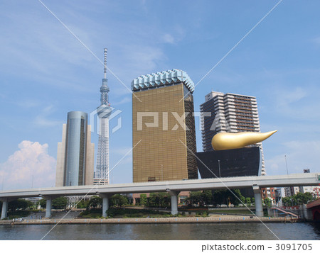 從隅田川的另一邊的天空樹視圖 3091705
