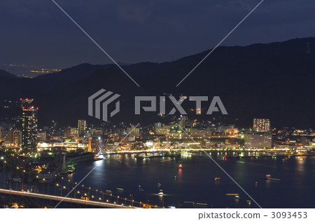 Night view of the port of Kitakyushu Moji 3093453