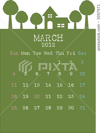 日曆 2012 3月 3097971