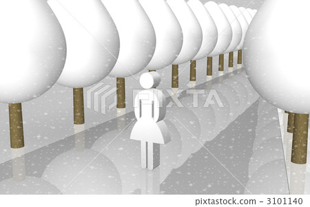 CG illustration showing loneliness CG illustration showing loneliness 3101140