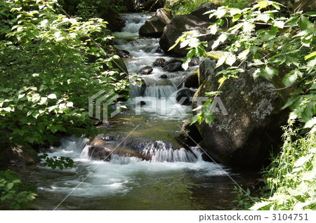 Clear current flowing out of the fall of the falls Clear current flowing out of the fall of the falls 3104751