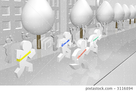 CG illustration showing winter ekiden CG illustration showing winter ekiden 3116894