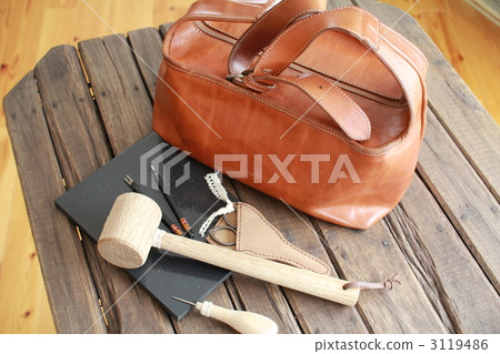 Leathercraft tools and brown leather bag Leathercraft 3119486