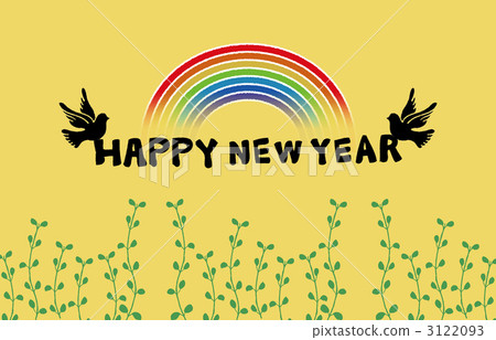 新年賀卡材料 新年快樂 新年 3122093