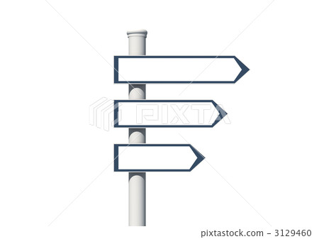 signpost, forked road, turning point - Stock Illustration [3129460] - PIXTA