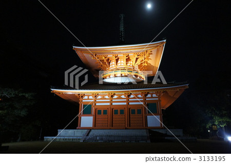 Garisho of Koyasan and full moon Garisho of Koyasan and full moon 3133195
