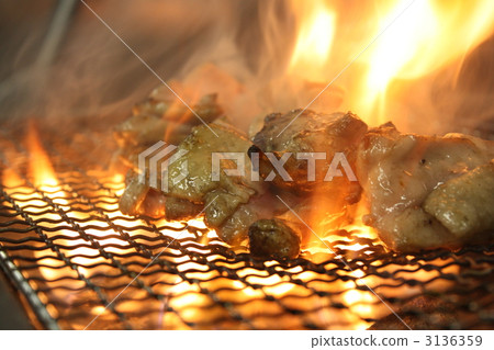 Charcoal grilling of Miyazaki chicken Charcoal grilling of Miyazaki chicken 3136359