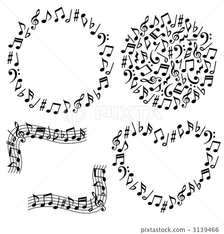 Musical note musical advertisement decoration set Musical note musical advertisement decoration set 3139466