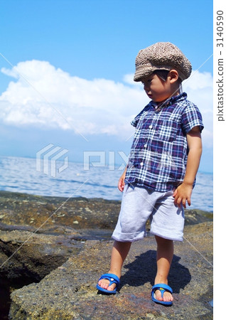 Coastal landscape and children 3140590
