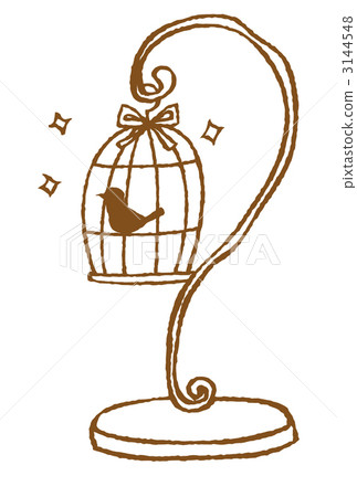 鳥籠 小鳥 手繪 3144548