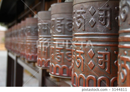 prayer wheel, buddhist alter equipment, kodai-ji 3144811