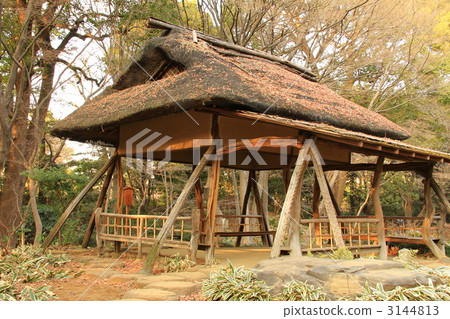 summer house, winter season, rikugien garden 3144813