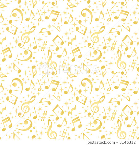 Musical note background wallpaper pattern golden 3146332