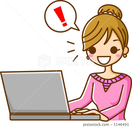 A woman to discover on a personal computer A woman to discover on a personal computer 3146491