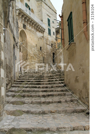 Southern Italian Matera stone climbing stairs Southern Italian Matera stone climbing stairs 3156104