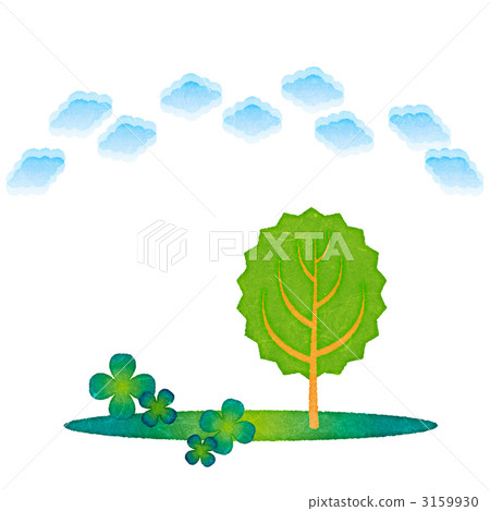 four leaves, wood, illustration 3159930