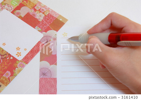 日本手稠粘的筆記和手 3161410