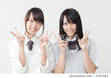 Two girls high school students Two girls high school students 3165061