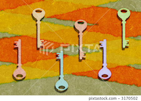 Key illustration using Japanese paper 3170502