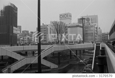 從昭和時代到平成埼玉縣大宮站西入口1989年 - 平成時代1月 從昭和時代到平成埼玉縣大宮站西入口1989年 - 平成時代1月 3170570