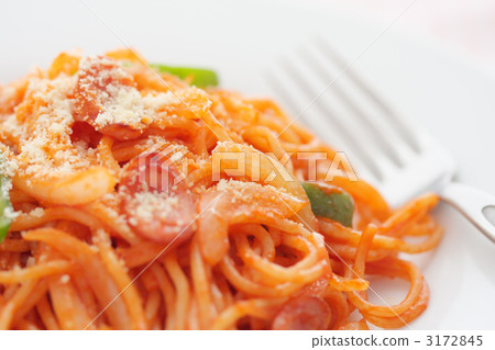 Up spaghetti Napolitan and forks 3172845