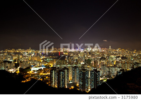 Night view from Hong Kong Hills Mountain 3175980