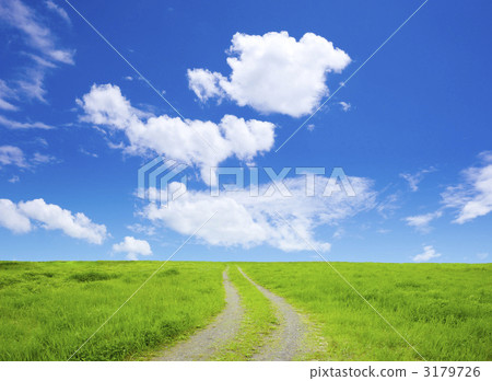 乾草原和藍天道路 3179726