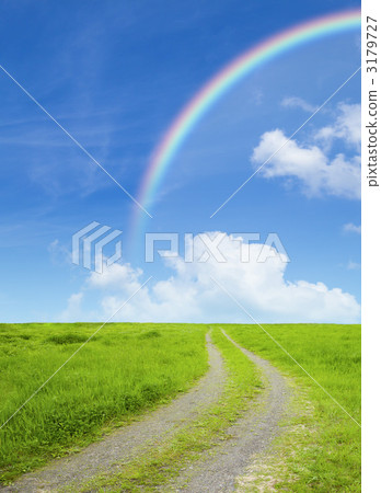 Path of steppe and blue sky 3179727