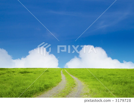 乾草原和藍天道路 3179728