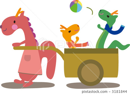 Rear car and parent and child 3181844