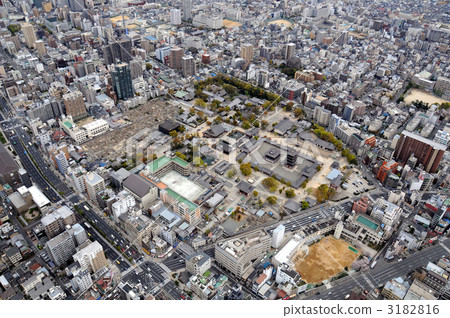 Aerial shooting Shitennoji Temple 3182816
