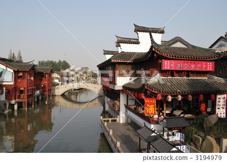水鄉村落 河邊地區 上海 3194979