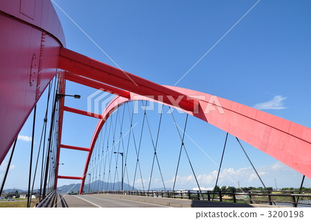 motokawa bridge, red bridge, suspension bridge 3200198