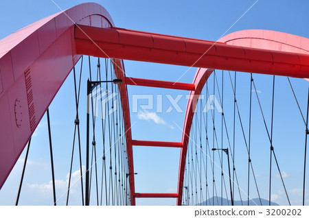 motokawa bridge, red bridge, suspension bridge 3200202