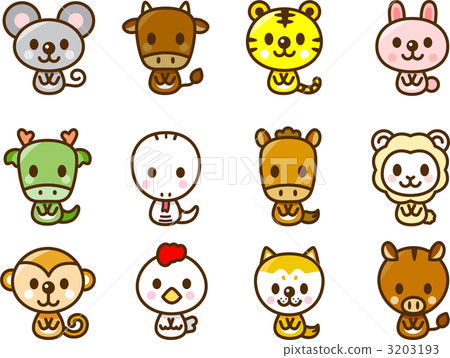 12 animals of the Chinese zodiac chinese Stock Illustration