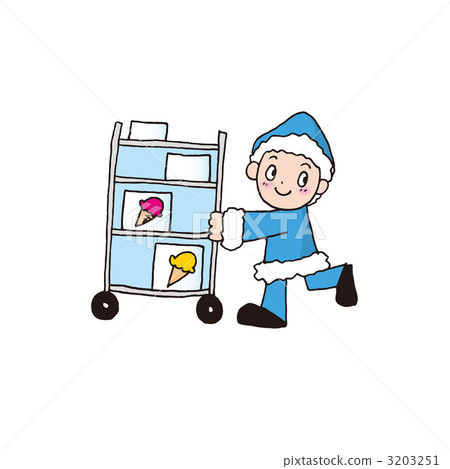 Illustration of a part-time job working in the freezer 3203251