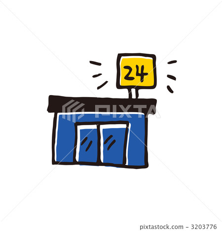 Illustration of a store open 24 hours 3203776